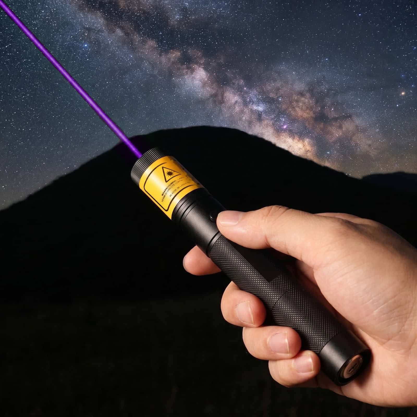 Sterren aanwijzen met de 200 mW paarse laserpointer