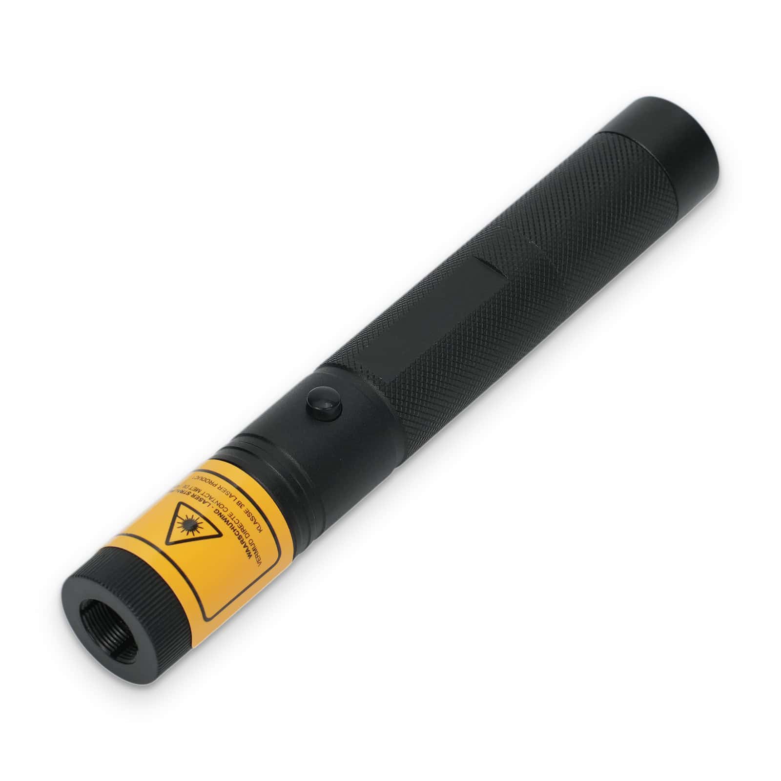 Kop en waarschuwingslabel van de 200 mW paarse laserpointer