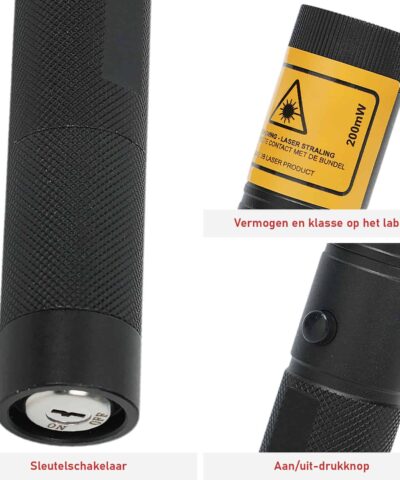 Details: sleutelschakelaar, label en aan/uit-knop
