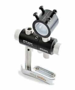 Luxe houder voor de Emax lasermodule, met verstelbare lens en verchroomde voet