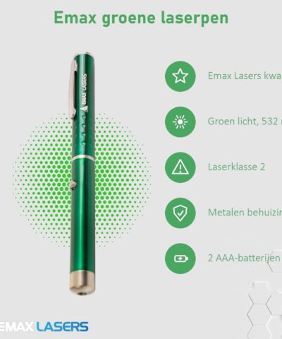 Kenmerken van de Emax groene laserpen