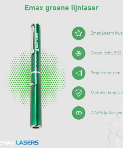Kenmerken van de Emax groene lijnlaser
