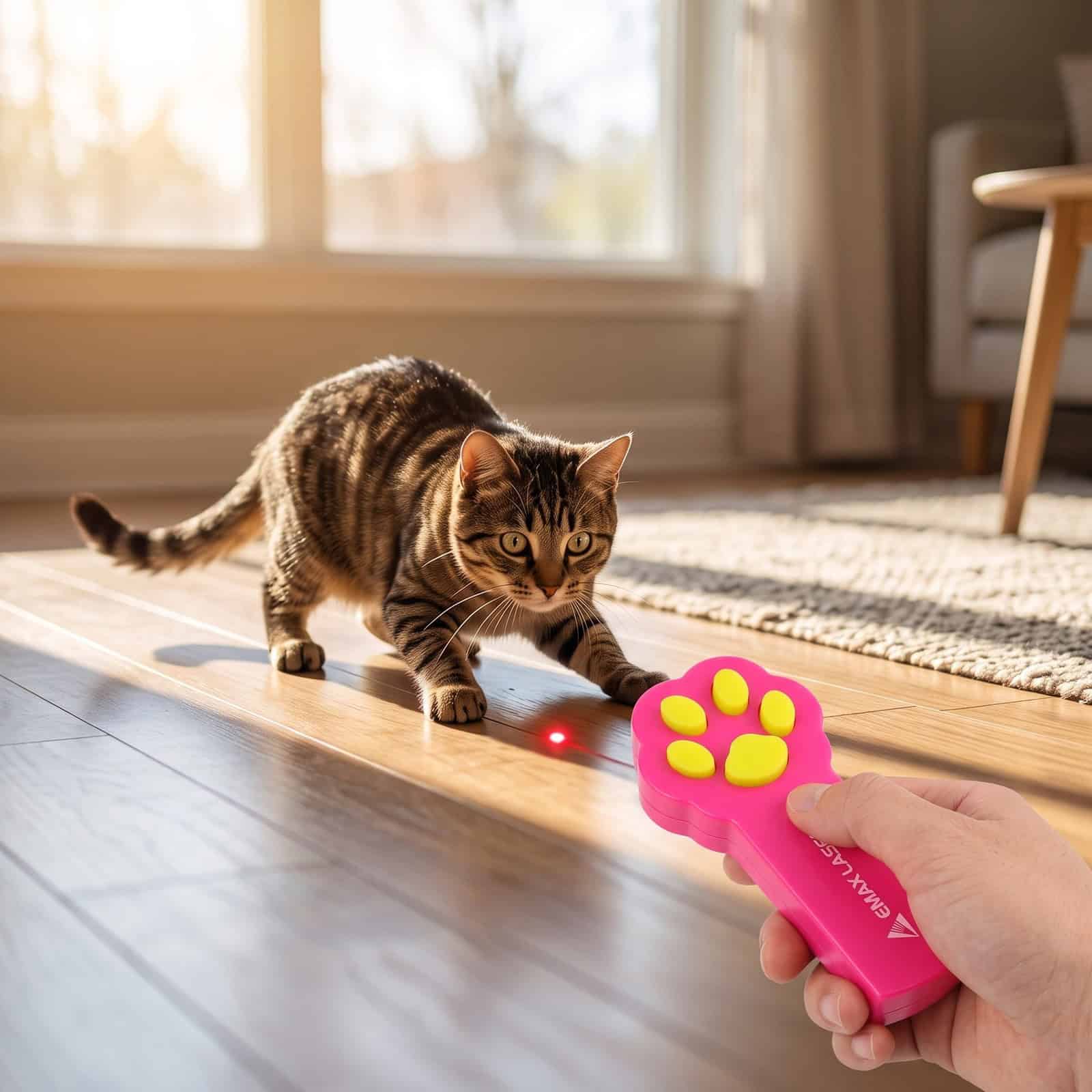 Emax laserlampje voor huisdieren: spelen met de kat