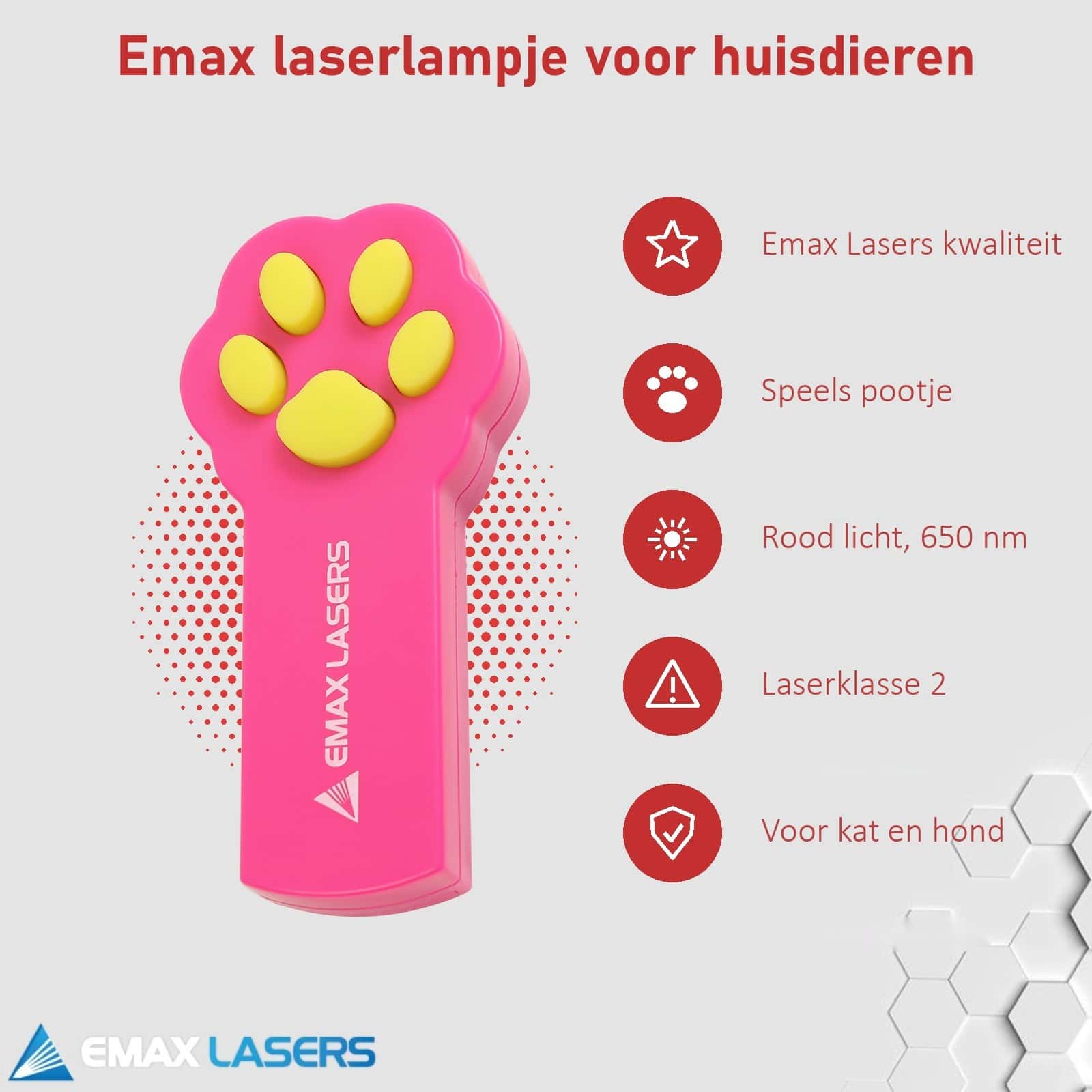 Kenmerken van het Emax laserlampje voor huisdieren