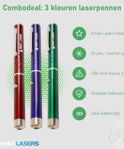 Kenmerken van de combodeal met drie kleuren laserpennen