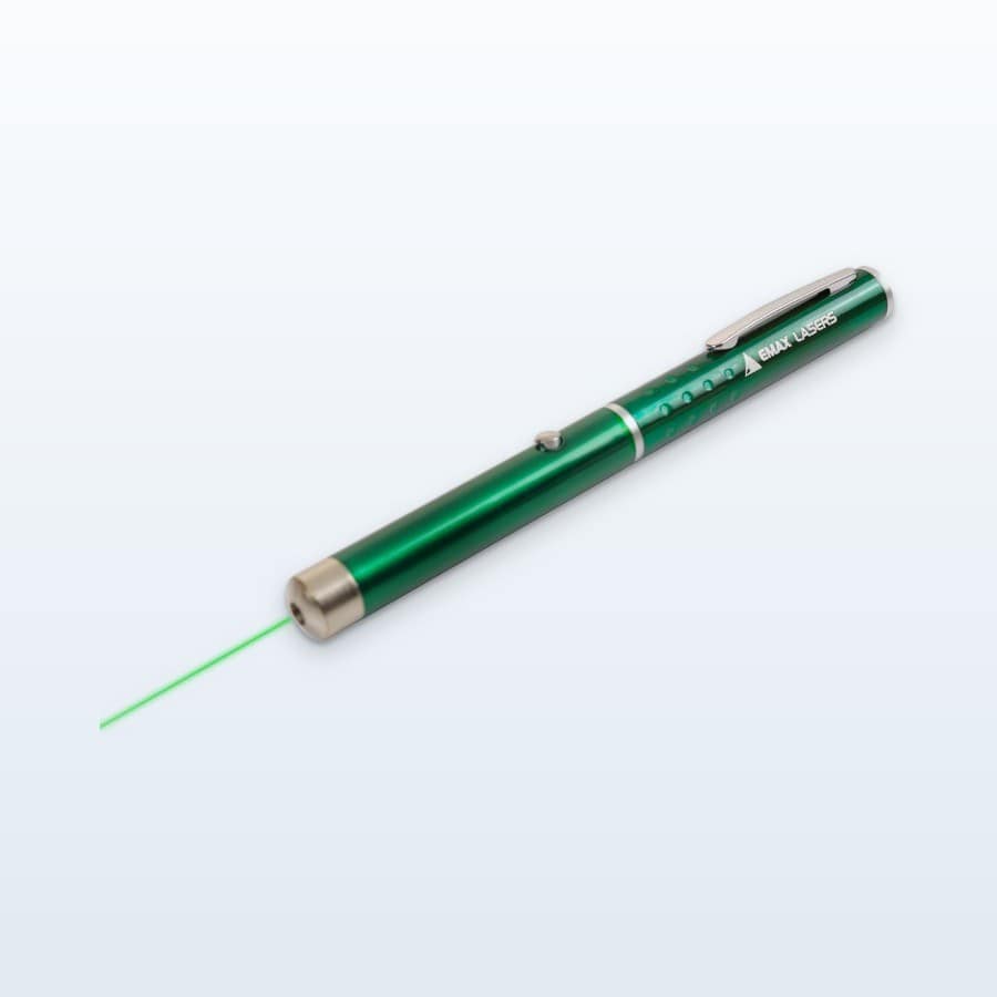 Groene laserpen van Emax Lasers met groene straal